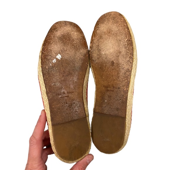 Rag & Bone Sofia Red Leather Loafer Espadrille Flats Size 8.5 - Picture 4 of 6